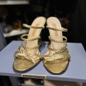 Gold Braided Women's Sandals
